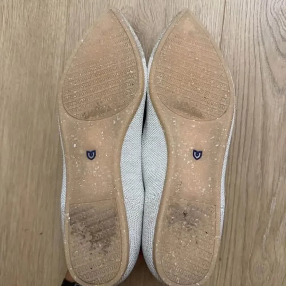 Rothy's The Point Flats Size W10 shimmery silver